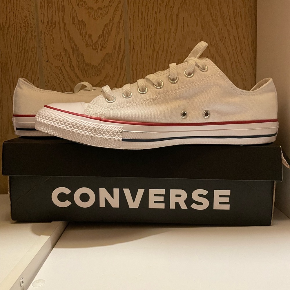 white low-top converse. size 12.